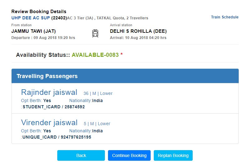 How to book tatkal ticket in irctc