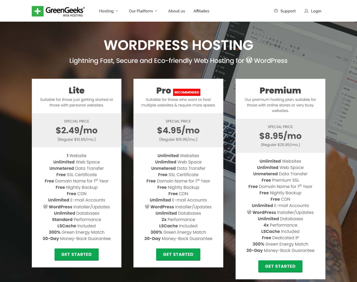 greengeeks wordpress hosting review