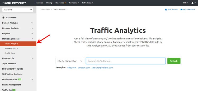 semrush Traffic Analytics review