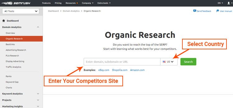 semrush dashboard organic research, semrush review 2021